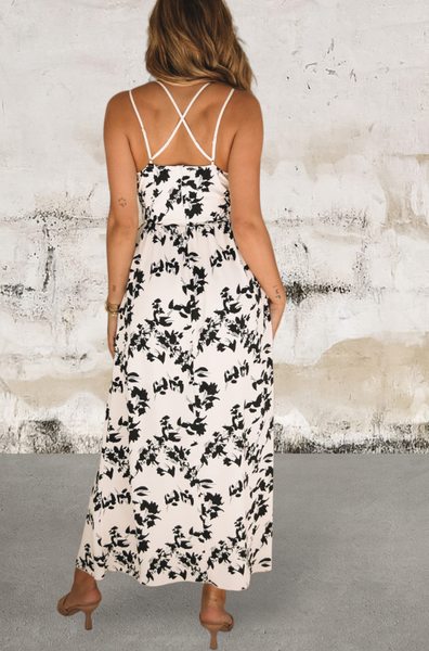 Sleeveless Maxi Floral Dress with Slit