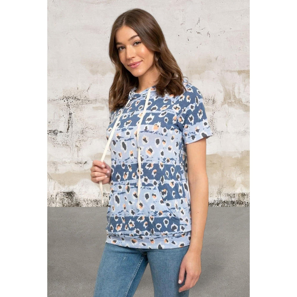 Short sleeve hooded top