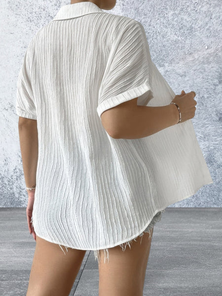 Plus Size Short Sleeve Button Front lightweight Shirt