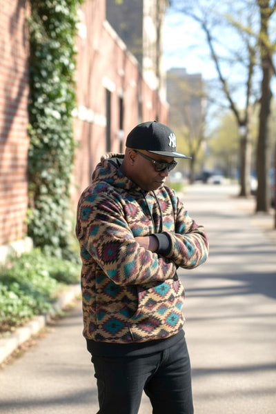 Mend's Aztec Diamond Print Hoodie