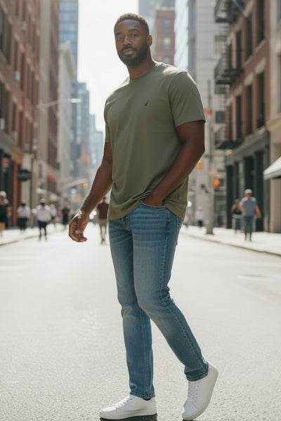Men's Crewneck Seaspray Green Short Sleeve Top