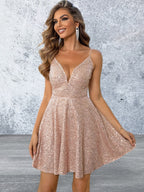 Sequin Spaghetti Strap Dress