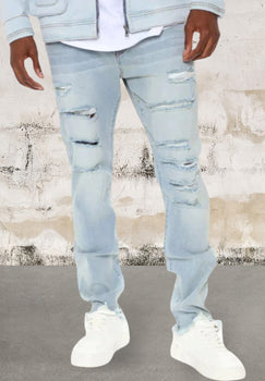 Mens ripped skinny denim jeans