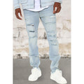 Mens ripped skinny denim jeans