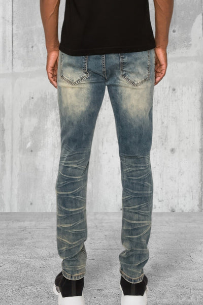 Men Creased Skinny Fit Biker Denim Jeans