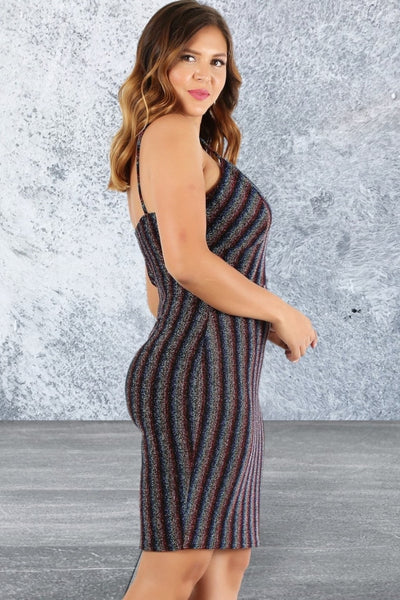Plus Size Juniors Sleeveless Striped Short Dress