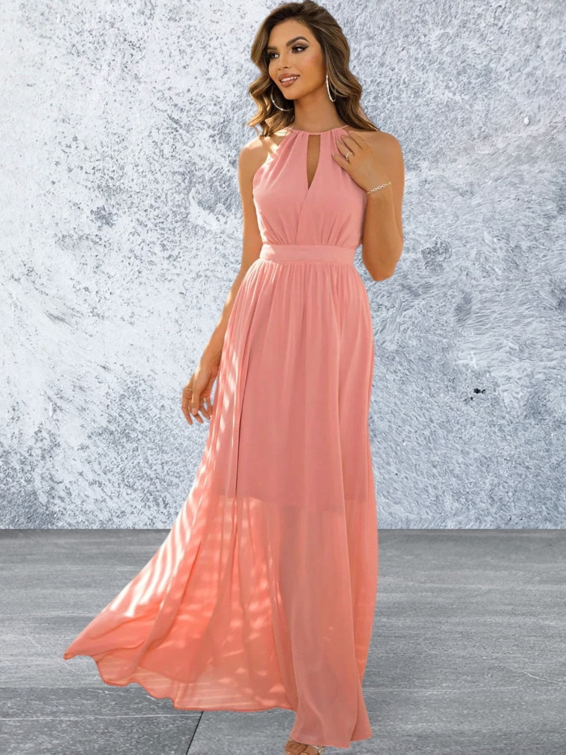 Sleeveless Tied Cutout Maxi Dress