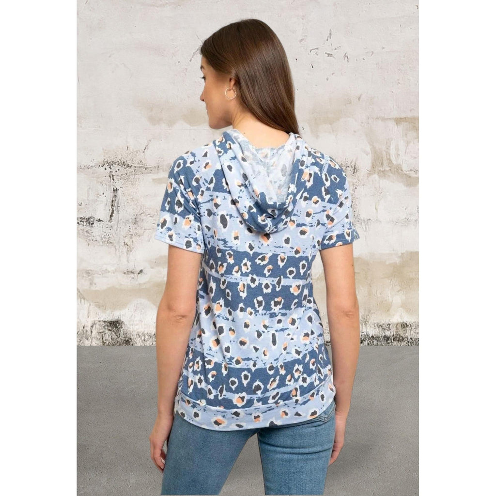 Short sleeve hooded top