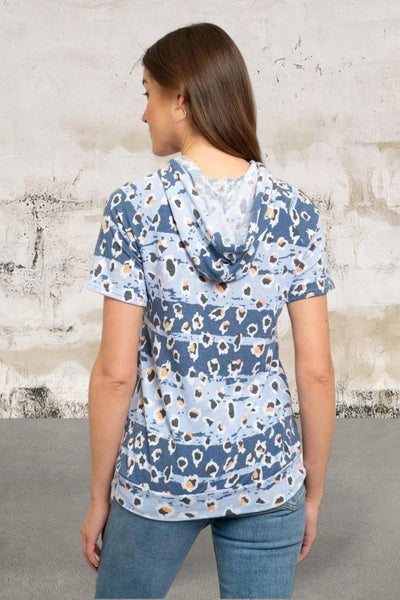 Short sleeve lightweight hooded top