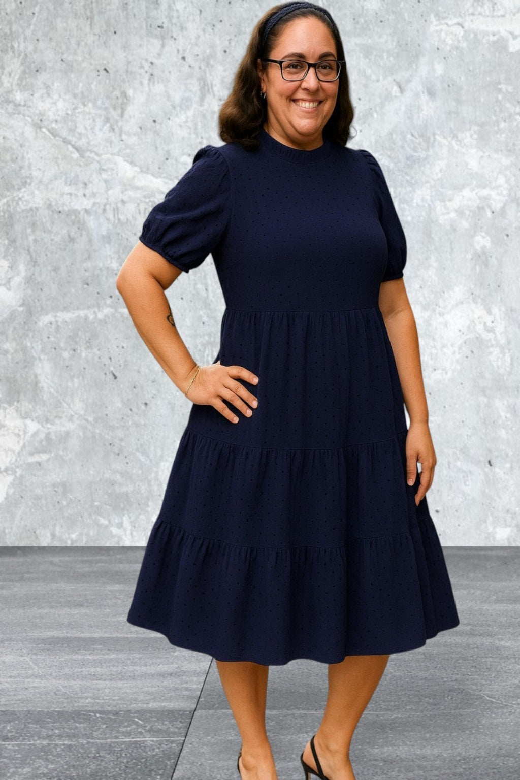 KIRUNDO Eyelet Summer Short Sleeve Dresses With Pockets