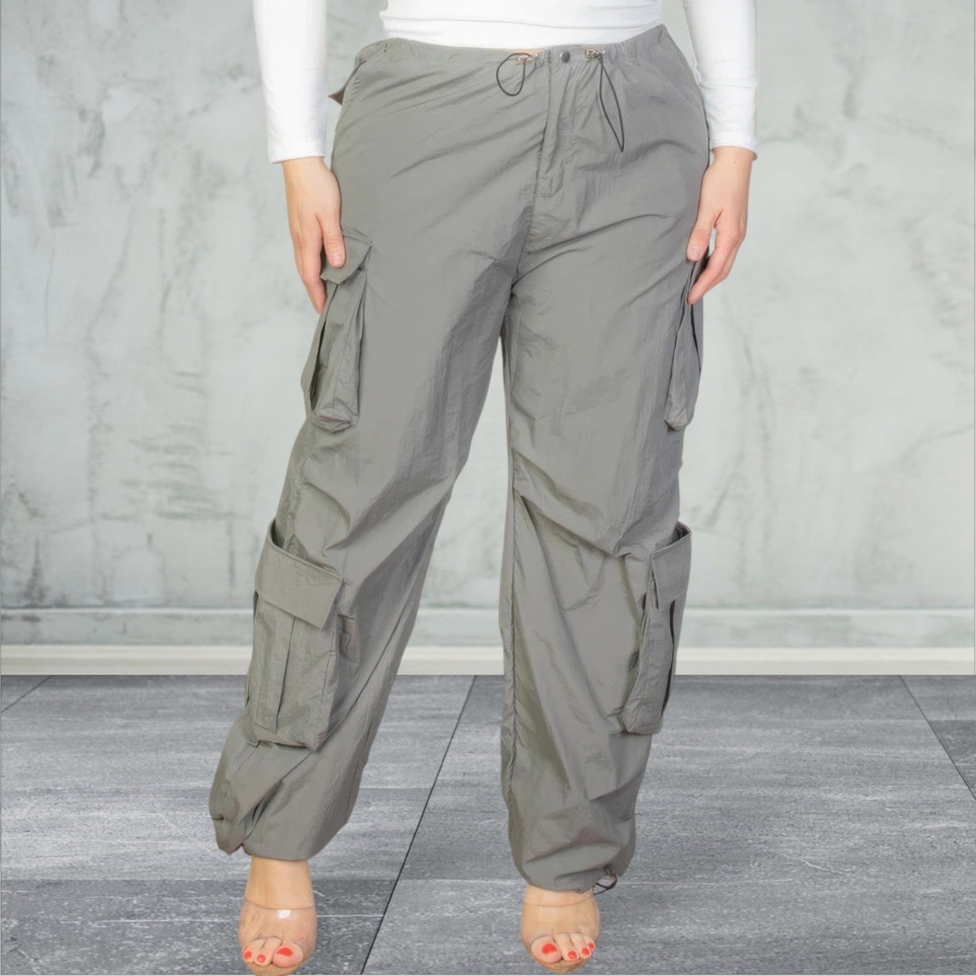 Plus Size Drawstring Ruched  Pants