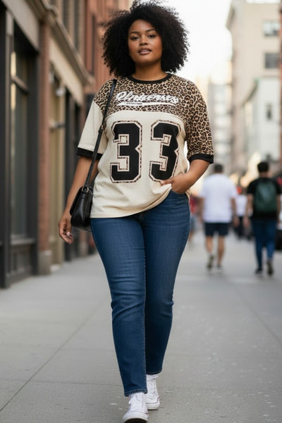 Short Sleeve Loose Fit Leopard Print Summer Top