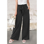 High Rise Elastic Waist Palazzo Pants
