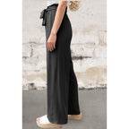 High Rise Elastic Waist Palazzo Pants