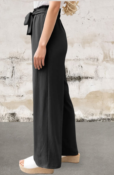 High Rise Elastic Waist Palazzo Pants