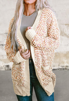 Open Front Abstract Printed Cardigan