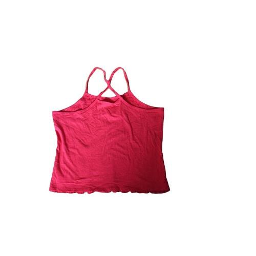 Ribbed front juniors criss cross back strap red top