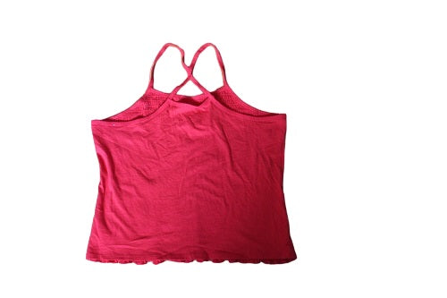 Ribbed front juniors criss cross back strap red top