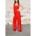 One shoulder high low chiffon dress