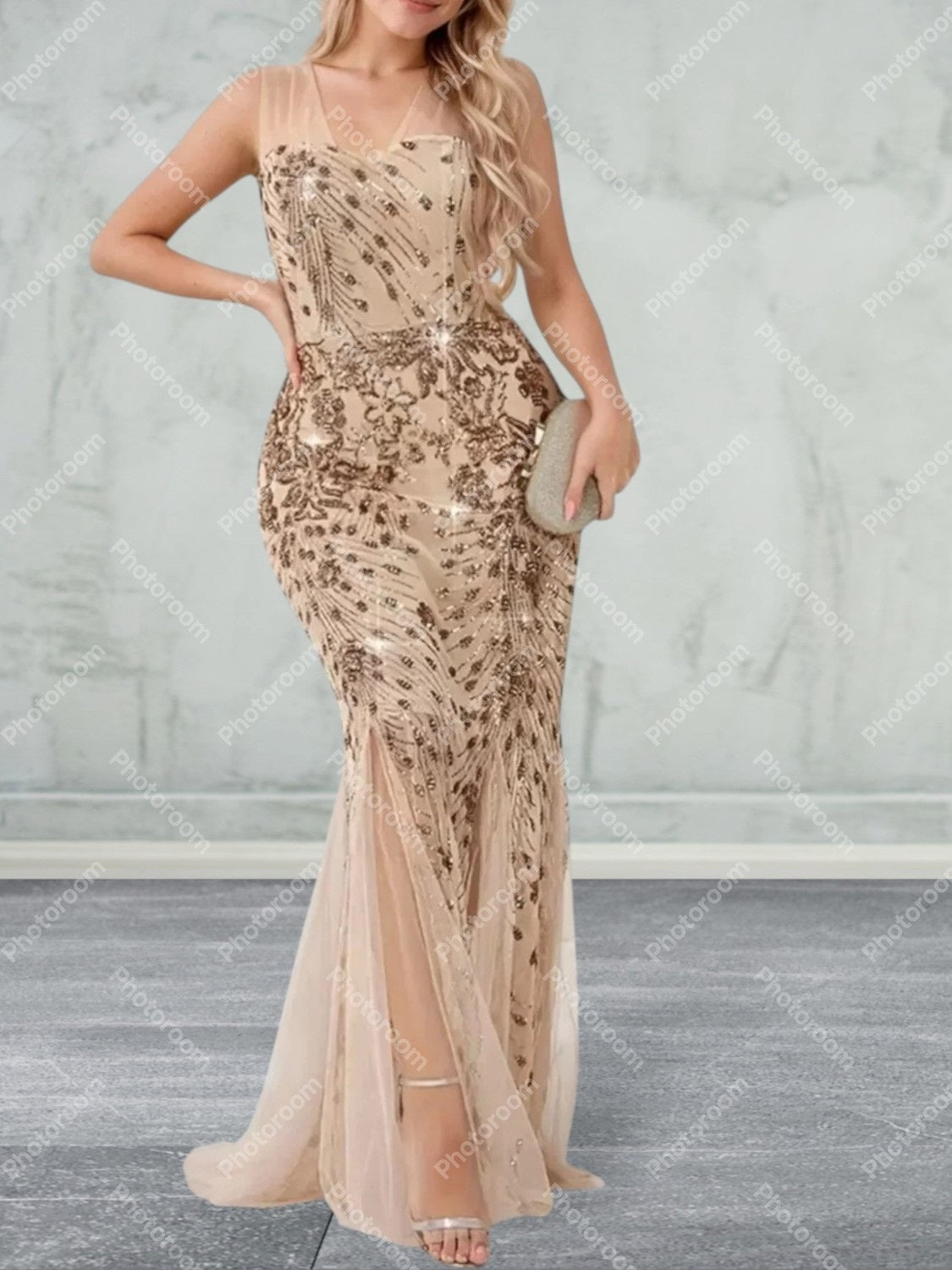 Plus Size Sleeveless Bodycon Evening Dress