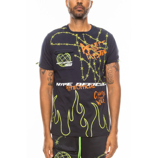 Men's Short Sleeve Graphic Print Top