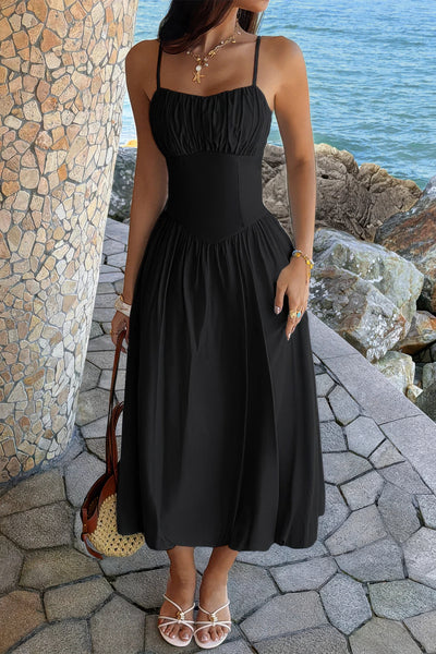 Sleeveless Ruched Bust Lightweight Dress