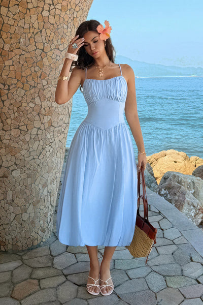 Sleeveless Ruched Bust Lightweight Dress