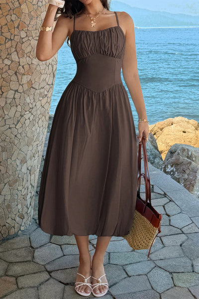 Sleeveless Ruched Bust Lightweight Dress