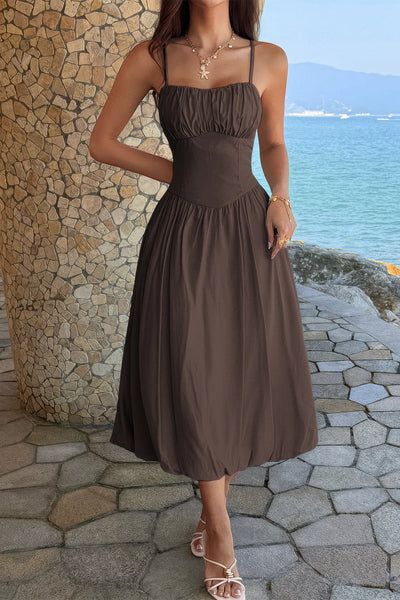 Sleeveless Ruched Bust Lightweight Dress