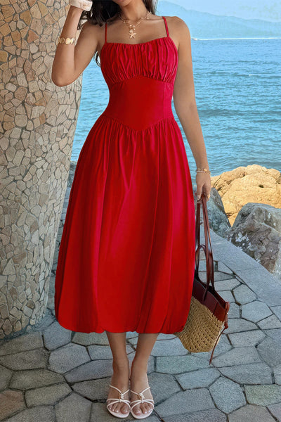 Sleeveless Ruched Bust Lightweight Dress