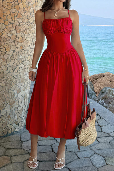 Sleeveless Ruched Bust Lightweight Dress