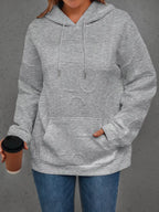 Long Sleeve Textured Embossed Women Hoodie