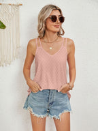 Sleeveless Florira Cutout Eyelet Tank Top