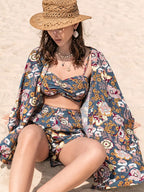 Women's Three-Piece Cover Up and Shorts Set
