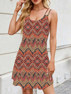 Sleeveless Printed Scoop Neck Cami Dress