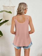 Sleeveless Florira Cutout Eyelet Tank Top