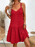 Crisscross Spaghetti Straps Tiered Cami Dress