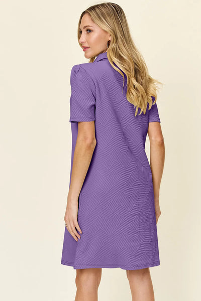 Short Sleeve Collared Neck Dressax