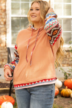 Plus Size Long Sleeve Waffle Knit Hoodie