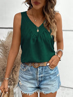 Women's V-Neck Ruched Tank Top