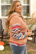 Plus Size Long Sleeve Waffle Knit Hoodie