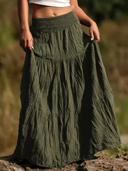 Women Long Tiered Maxi Skirt