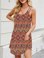 Sleeveless Printed Scoop Neck Cami Dress