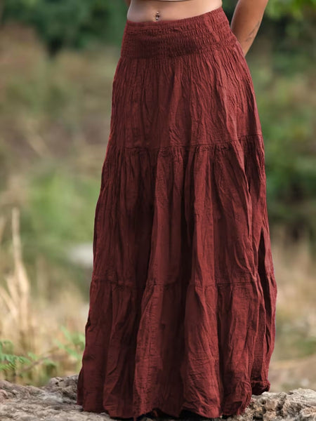 Women Long Tiered Maxi Skirt