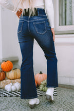 Women's Elastic Wide Waistband Back Flare Jeans