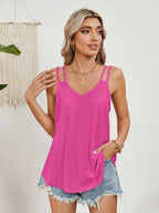 Sleeveless Florira Cutout Eyelet Tank Top