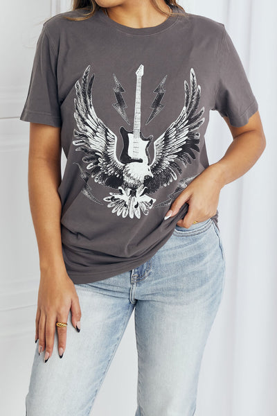 MineB Short Sleeve Eagle Graphic T-Shirt