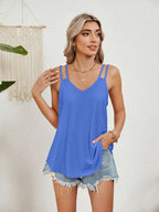 Sleeveless Florira Cutout Eyelet Tank Top
