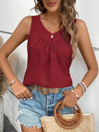 Women's V-Neck Ruched Tank Top