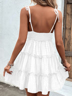 Spaghetti Strap Frill Tiered Summer Dress
